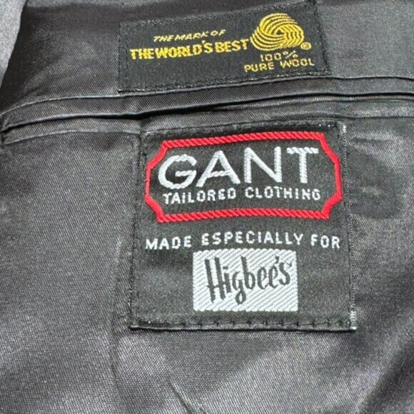 GANT Mens 100% Pure Wool Tailored Sport Coat Suit Jacket Houndstooth Office Ware - Picture 6 of 16